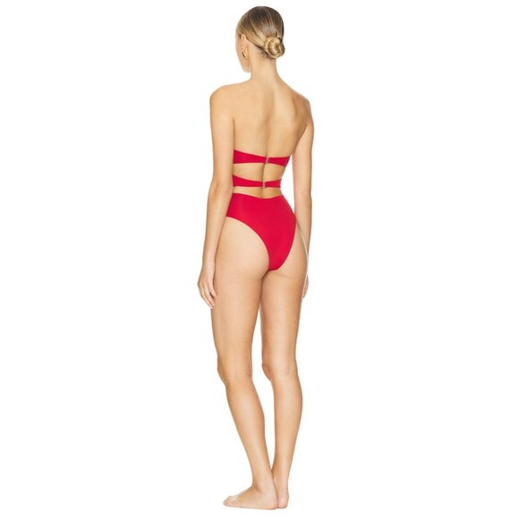 La Reveche Vesna One Piece in Red Large New Womens Cut out Swimsuit - Picture 2 of 12